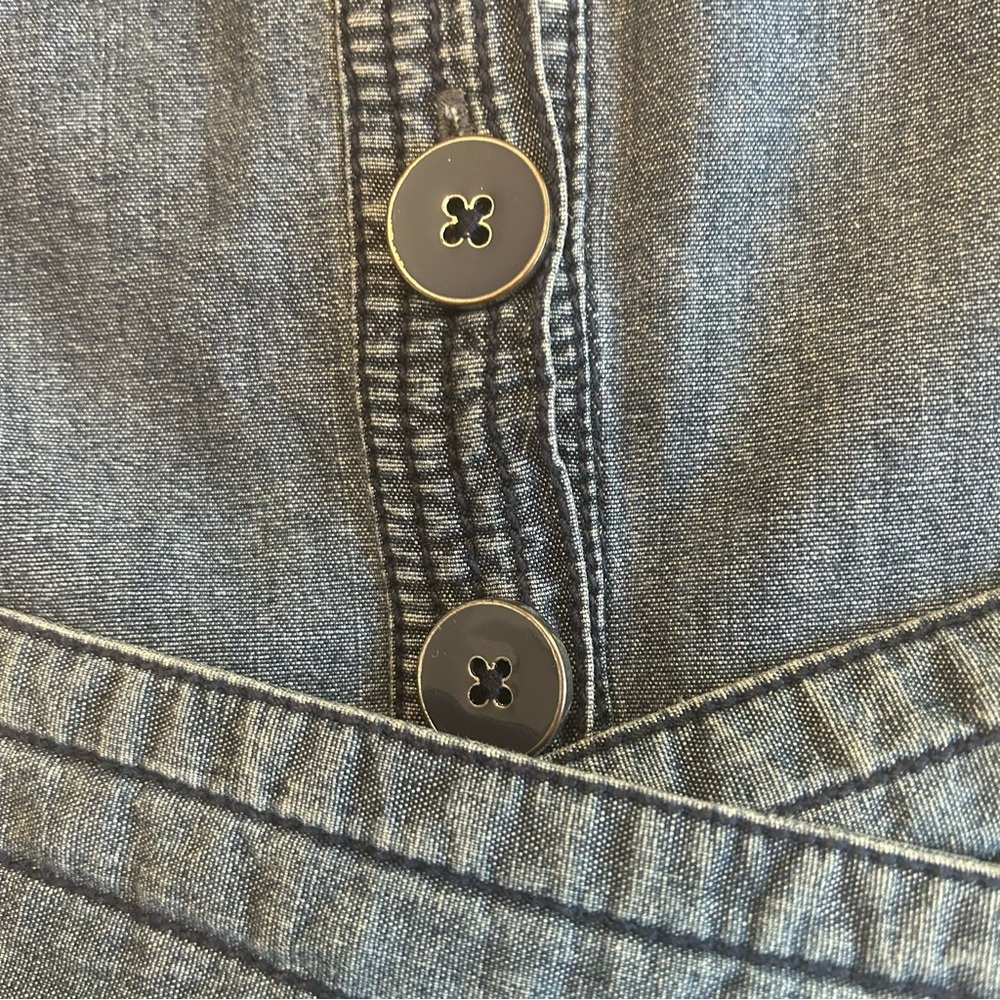 DKNY  Belted Denim Blue Romper, Size 28 - Picture 8 of 15